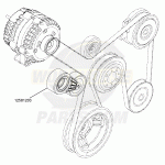 12581203 - Workhorse 8.1L Chassis Belt Tensioner w/ Pulley